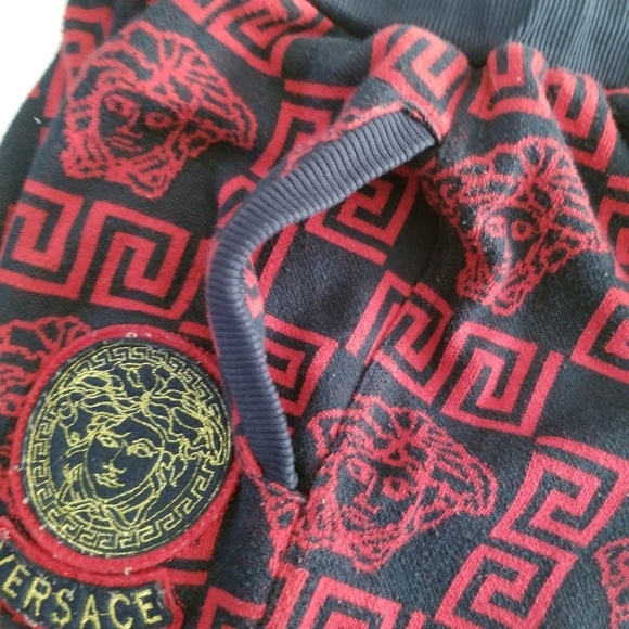 Boys Red Gold Greek Medusa Jogger Sweatpants - Picture 7 of 10